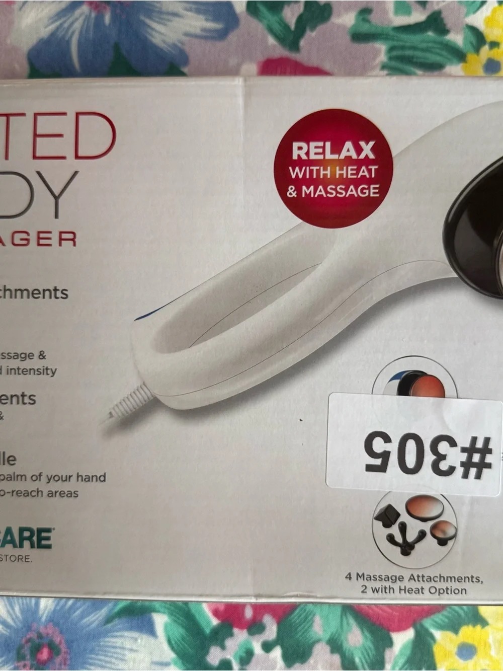 Heated Body Massager - White with Black & Orange Accent